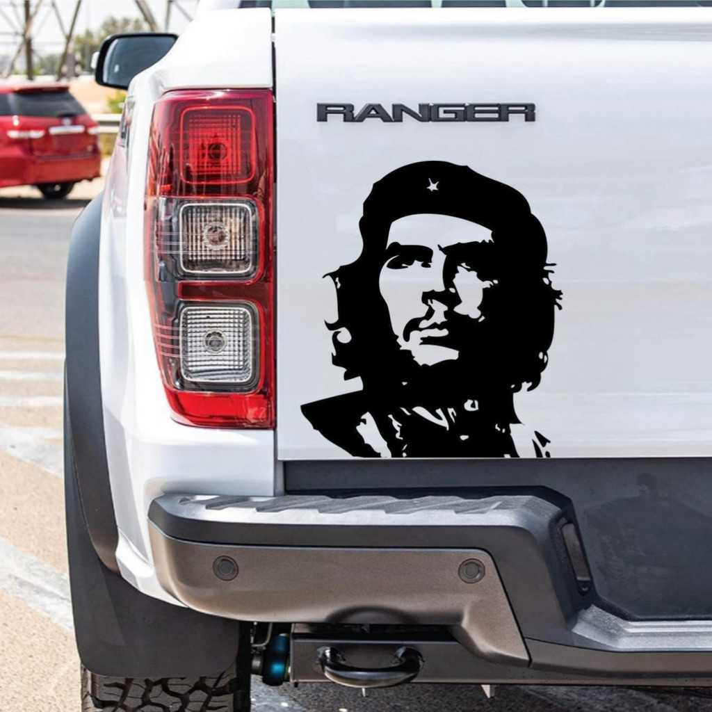 Che Guevara Car Decal - 15 ซม./25 ซม.สติกเกอร์ไวนิลสําหรับรถยนต์,รถบรรทุก,รถจักรยานยนต์ - ติดตั้งง่าย (สีดํา/สีขาว)