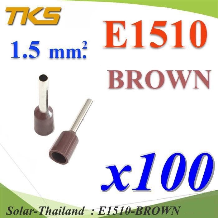 หางปลากลม คอร์ดเอ็น แบบมีฉนวน สำหรับสายไฟ ขนาด 2.5 Sq.mm (สีน้ำตาล แพค 100 ชิ้น) รุ่น E2510-BROWN