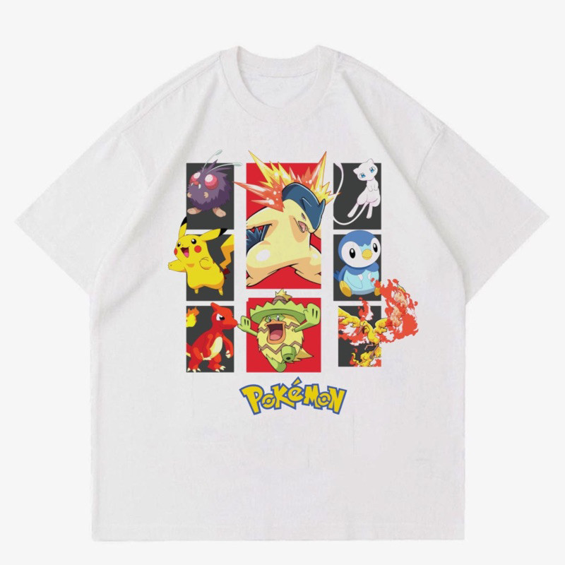 แฟชั่นใหม่ เสื้อยืด ลายโปเกม่อน สไตล์วินเทจ | เสื้อยืด พิมพ์ลายโปเกม่อน | เสื้อยืด พิมพ์ลายโปเกม่อน