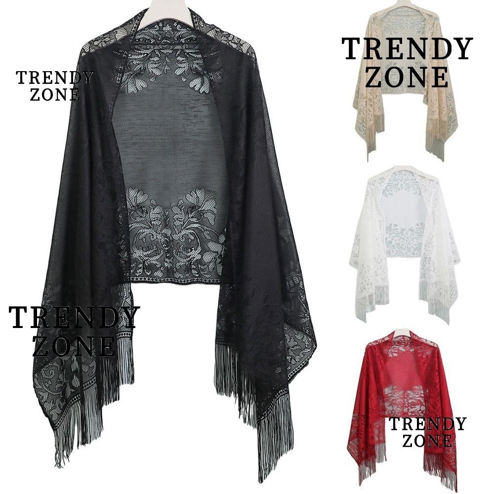 Trendyzone ผ้าคลุมไหล่คอสเพลย์ แต่งพู่ หลากสี สําหรับผู้หญิง งานพรอม งานแต่งงาน