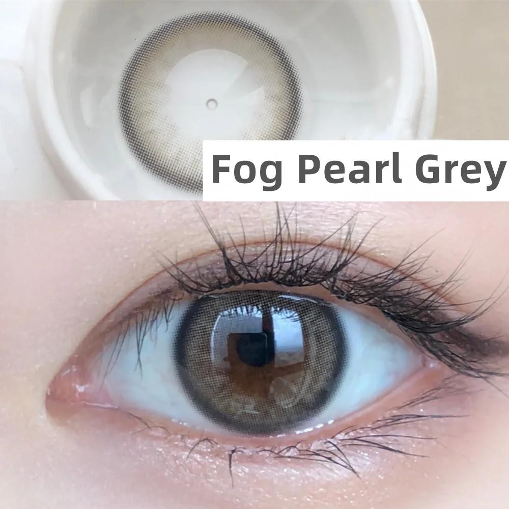 คอนแทคเลนส์สี เลนส์แฟชั่นเรนเดอร์สีมาก เลนส์สไตล์ประจำวัน สีธรรมชาติ FOG Pearl Grey/Brown 14.0mm Monthly Replace