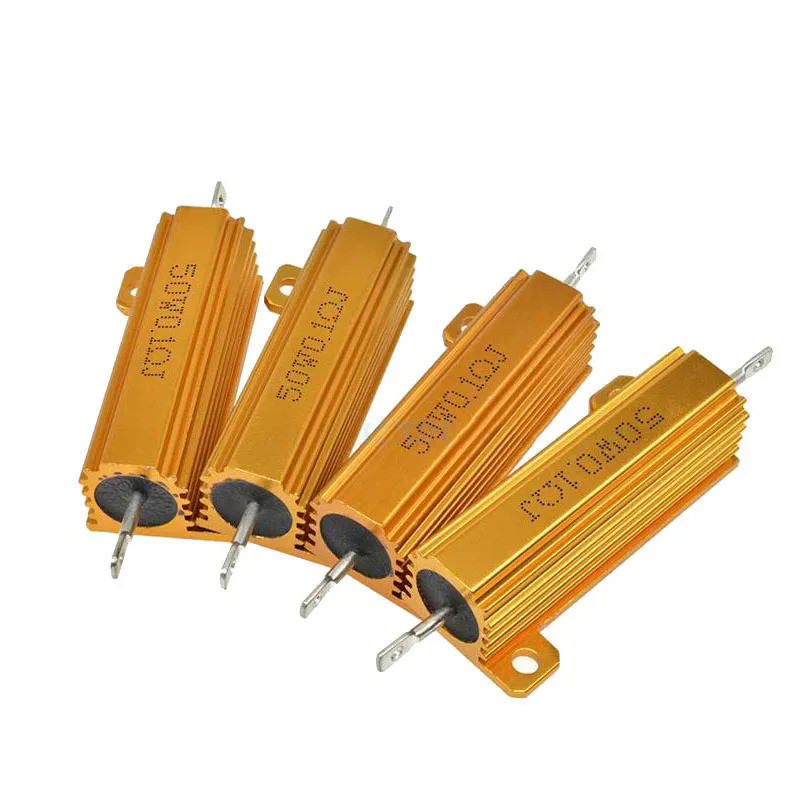 1ชิ้น รับ24 50วัตต์อลูมิเนียมพลังงานกรณีเปลือกโลหะ Wirewound ตัวต้านทาน 3.3 4 4.7 5 6 7 8 9 10 12 15 18 20 22 25 30 33 40 47 50 51 60 ร โอห์ม