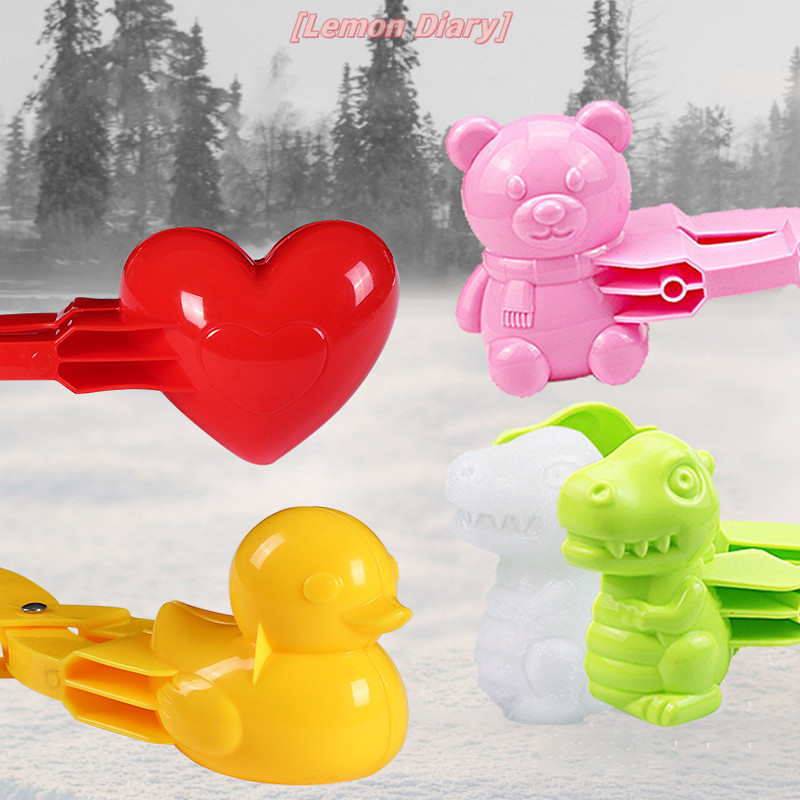 แอลดี| 4 ชิ้นการ์ตูน Snowball Maker คลิปพลาสติกทรายหิมะแม่พิมพ์ของเล่นเด็กใหม่ – โปรปัง