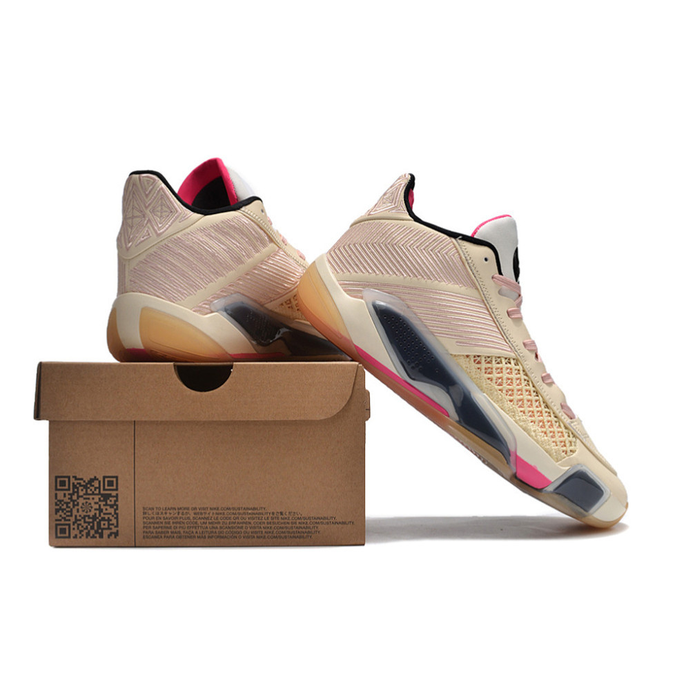2024New Best Price Air Jordan XIII 38 Low Men's Sneakers AJ38 Basketball Shoes Beige Pink ลำลอง