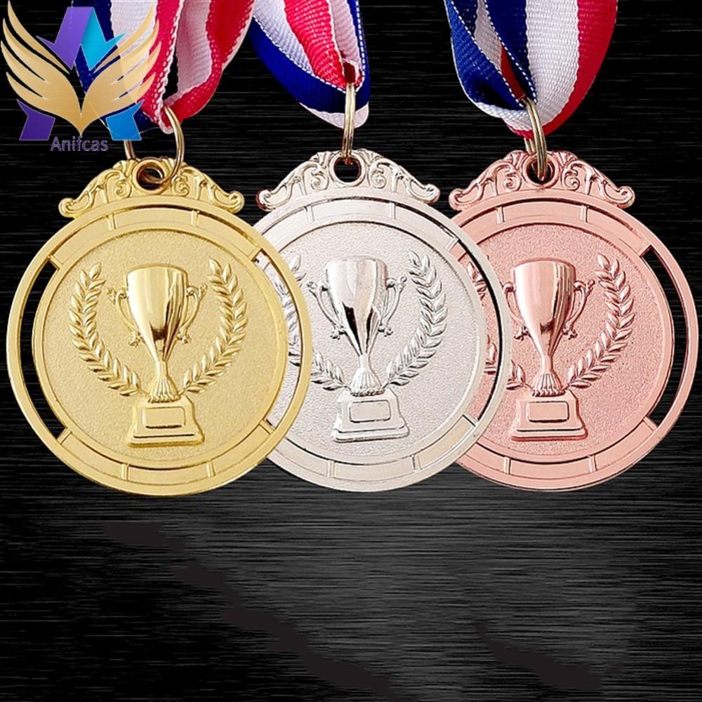 เหรียญรางวัล ทรงกลม สีทอง ขนาด 2 นิ้ว 1st 2nd 3rd สําหรับเด็กนักเรียน เล่นกีฬา ประชุม