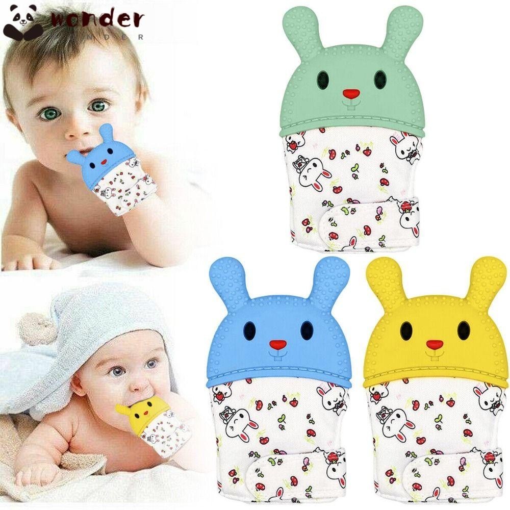 Wonder ถุงมือยางกัดซิลิโคน เกรดอาหาร เพื่อสุขภาพ สําหรับเด็กทารกแรกเกิด