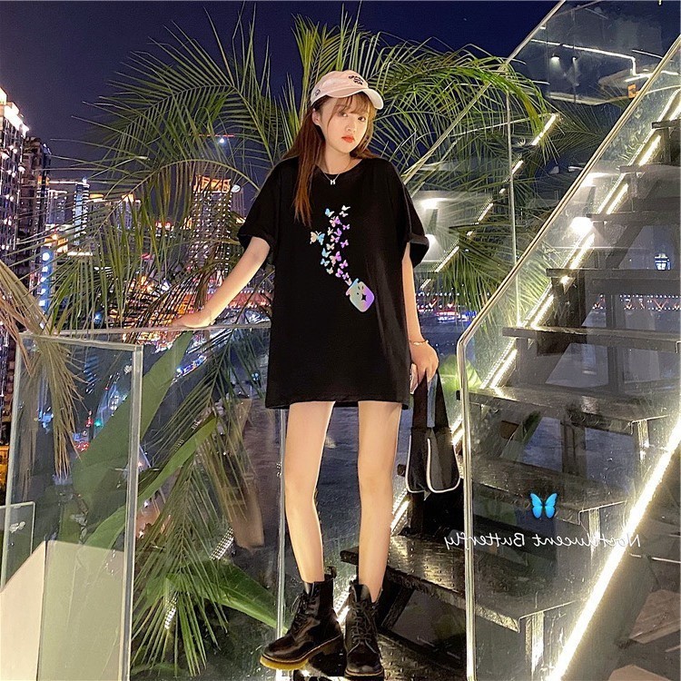 MAO SHOP เสื้อยืด สะท้อนแสง Oversize ผ้าCotton 100% แฟชั่นสไตล์เกาหลี T-Shirt
