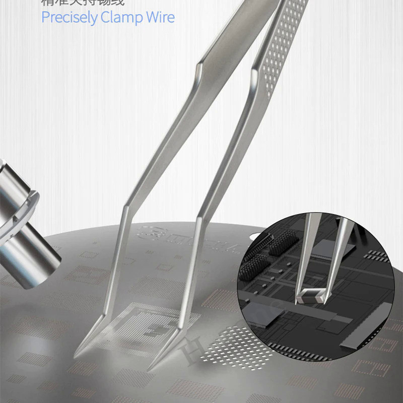 ！#@MECHANIC Aax-17 Stainless Steel Tweezers Corrosion-resistant,High Hardness for Soldering and IC C