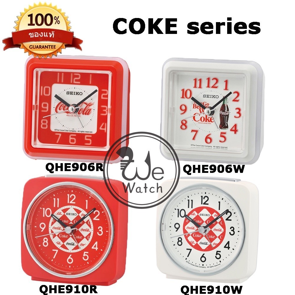 นาฬิกาดิจิทัล SEIKO ของแท้ รุ่น QHE906 QHE910 นาฬิกาปลุก COKE Serie ขนาดเล็ก เสียง BEEP มี Snooze