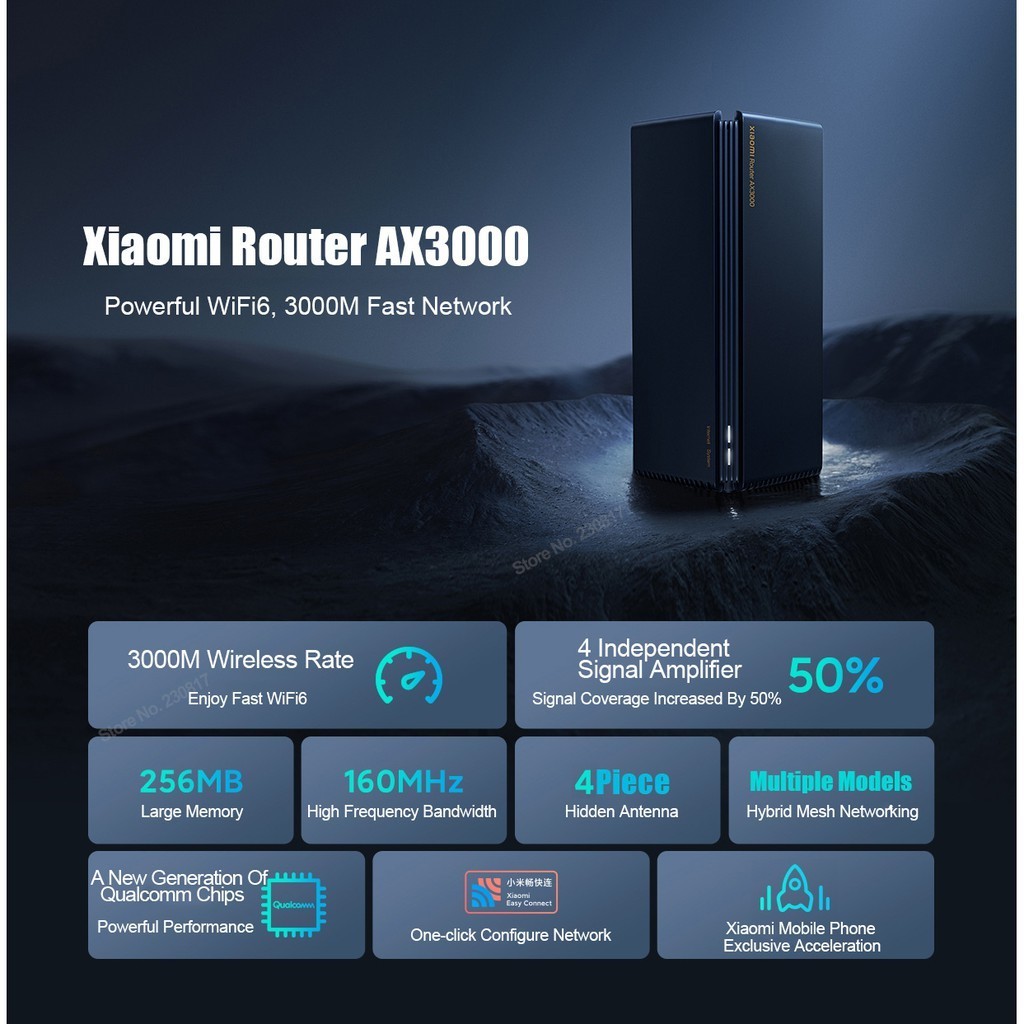 Xiaomi เราเตอร์ Ax3000 2.4G 5.0 Ghz Gigabit ตาข่าย 4 เสาอากาศเครือข่ายไร้สาย Repeater Wifi6 5G Routers