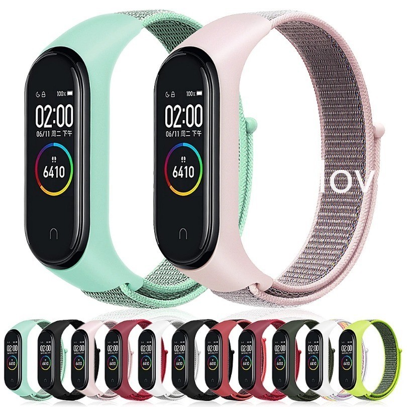 สายนาฬิกาข้อมือไนล่อน แบบเปลี่ยน สําหรับ Xiaomi Mi Band 8 NFC Miband7 Correa Smart Band 7 6 5 4 3