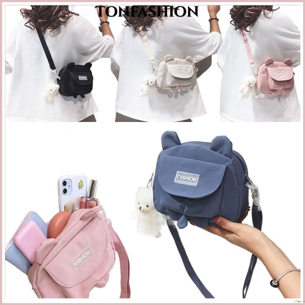 Tonfashion กระเป๋าถือ กระเป๋าสะพายข้าง ผ้าแคนวาส ลายคิตตี้