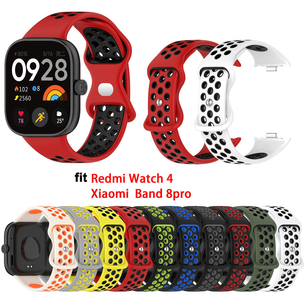 สายซิลิโคนสําหรับ Redmi watch 4 5 Watch4 Watch5/Xiaomi Band 8 9 Pro miband 8pro Soft watch Band สร้อยข้อมือกีฬา