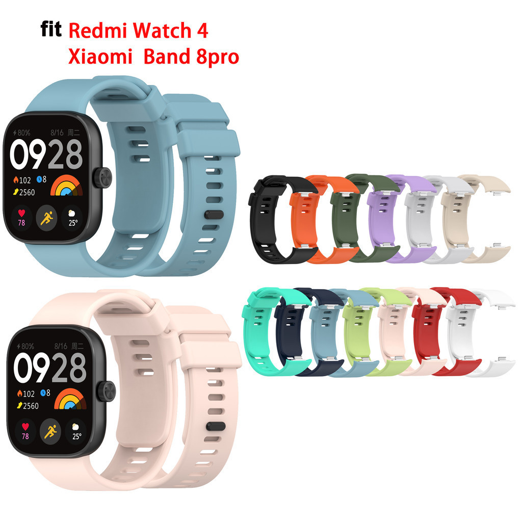 สายซิลิโคนสําหรับ Redmi Watch 6 5 4/Xiaomi Band 8 9 10 Pro Miband 8 9 10 Pro Watch4 Watch5 Watch6 สายรัดข้อมือนุ่มอุปกรณ์เสริมอัจฉริยะ