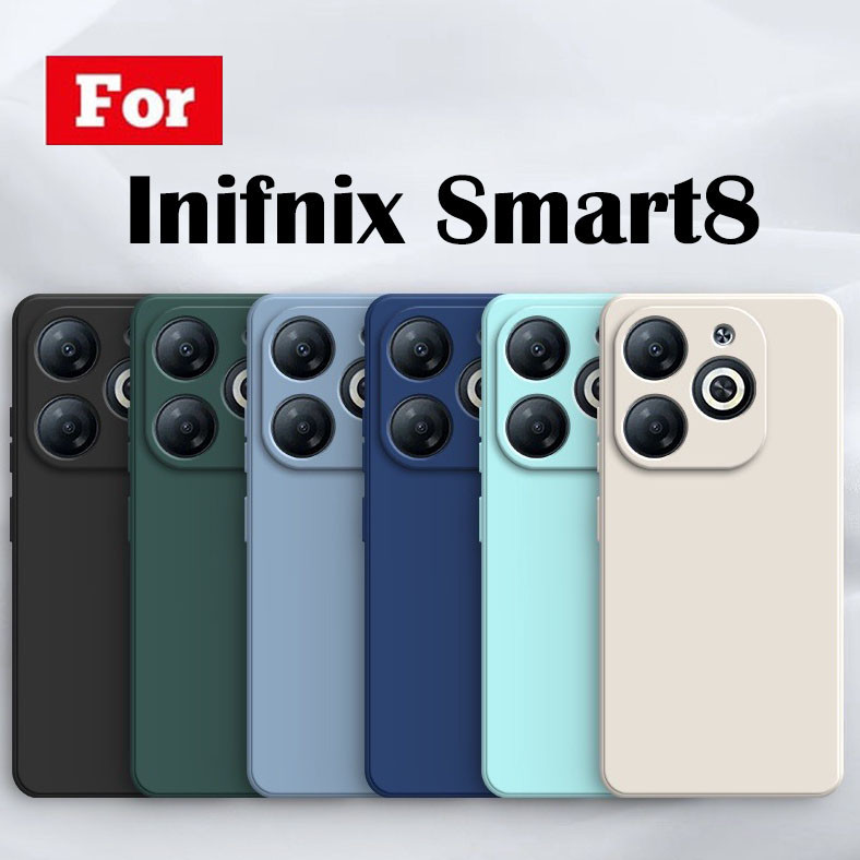 เคส Infinix smart 8 อินฟินิกซ์ สมาร์ท8 เคสซิลิโคนนิ่ม กันกล้อง สีพาสเทล TPU หนา