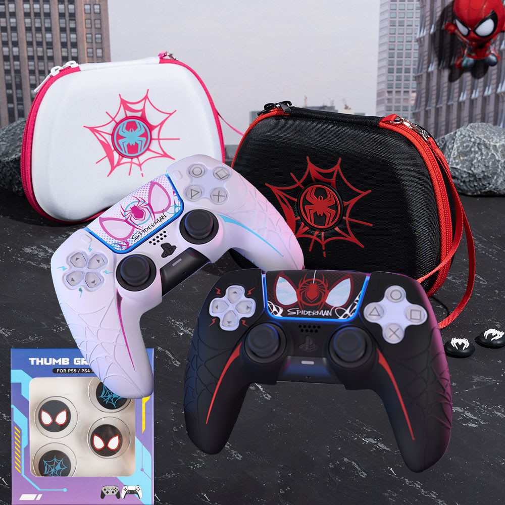 Geekshare เคสซิลิโคน กันลื่น ลายแมงมุม สําหรับจอย PS5 Playstation 5 DualSense