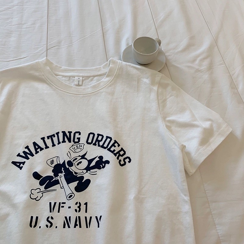 เสื้อน่ารัก เสื้อยืด คอกลม แขนสั้น ใส่สบาย  ผู้หญิง ผ้าฝ้าย เสื้อ แฟชั่น ส่งจากไทย - รูปที่ 3