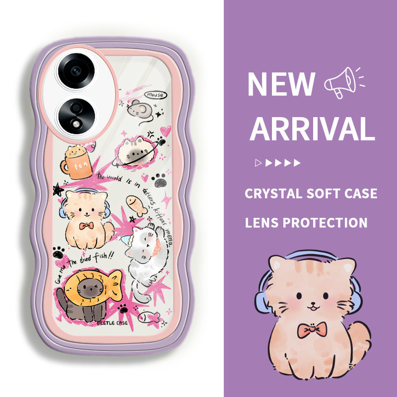 กรณี HP สําหรับ Oppo A58 4G สําหรับ OppoA58 OPOP 0PP0 A58 OP ปลอก Softcase Kesing Lucu โทรศัพท์ Cesi
