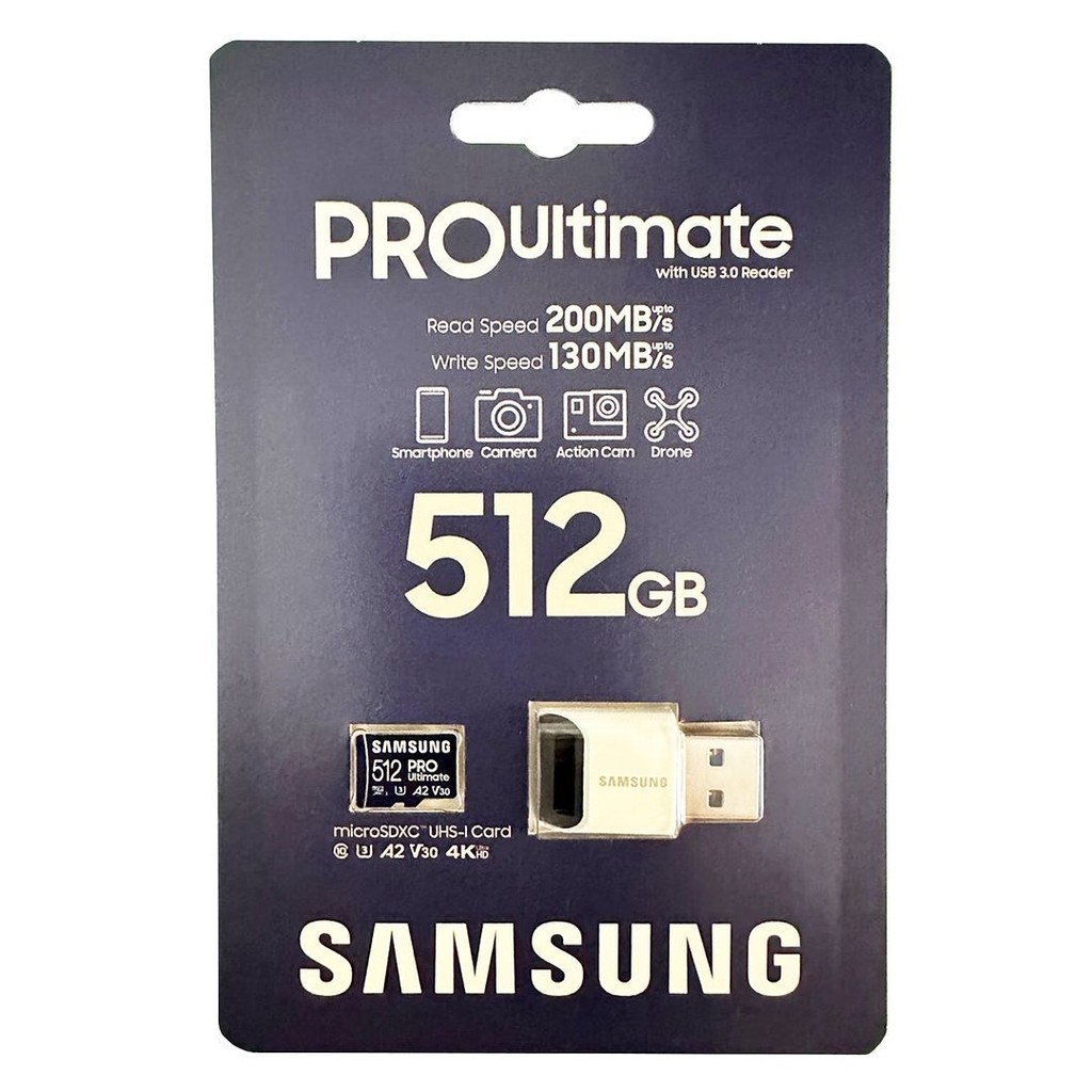 Samsung PRO Ultimate 512GB UHS-I microSDXC Card with USB-A Card Reader, MB-MY512SB