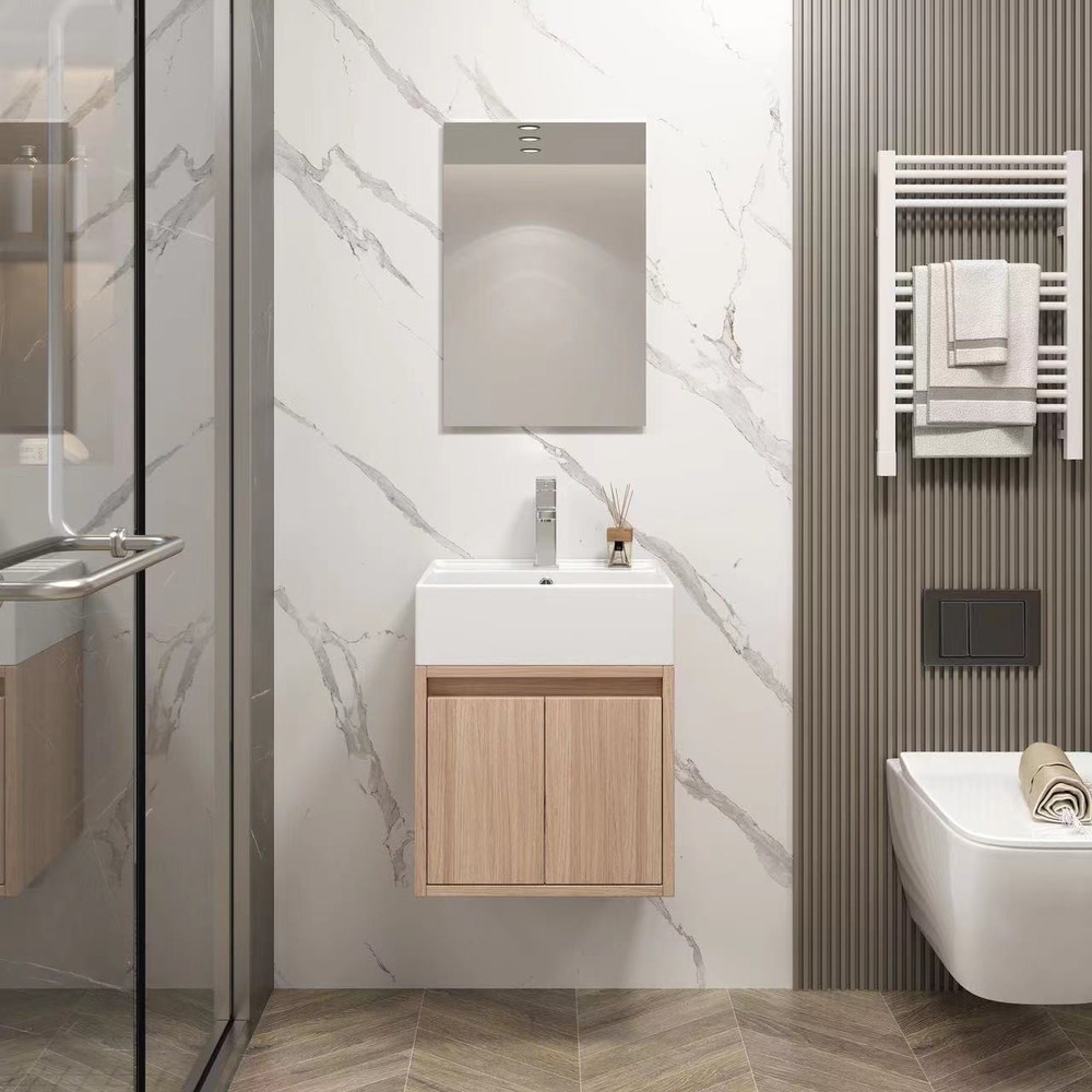 GlobalHouse Verno เคาน์เตอร์อ่างล้างหน้าแบบแขวน Multilayer board ขนาด 42x42x57 CM รุ่น มูจิ02 สีไม้ สินค้าของแท้คุณภาพดี