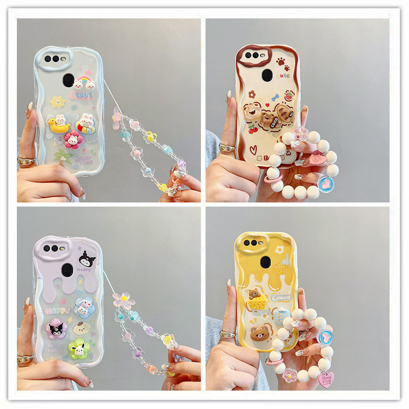 เคส oppo f9 เคสโทรศัพท์มือถือ ลายตุ๊กตา 3D สีครีม สําหรับ oppo f9 oppo f9 pro