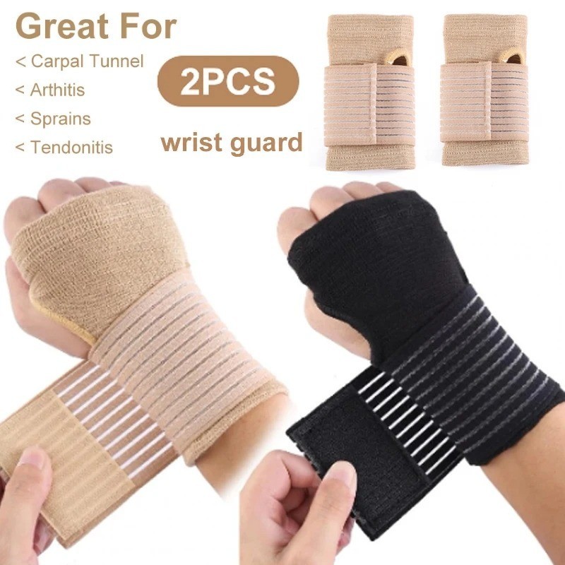 สายรัดข้อมือ ผ้าไนล่อน แบบยืดหยุ่น อุปกรณ์เสริม สําหรับออกกําลังกาย เล่นฟิตเนส โรคข้ออักเสบ