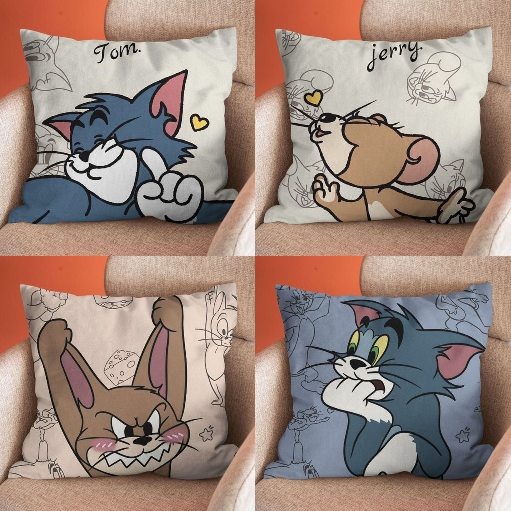 ชุดหมอนตุ๊กตา รูปการ์ตูนแมว และหนู Tom Jerry น่ารัก สร้างสรรค์ เหมาะกับของขวัญ สําหรับนักเรียน