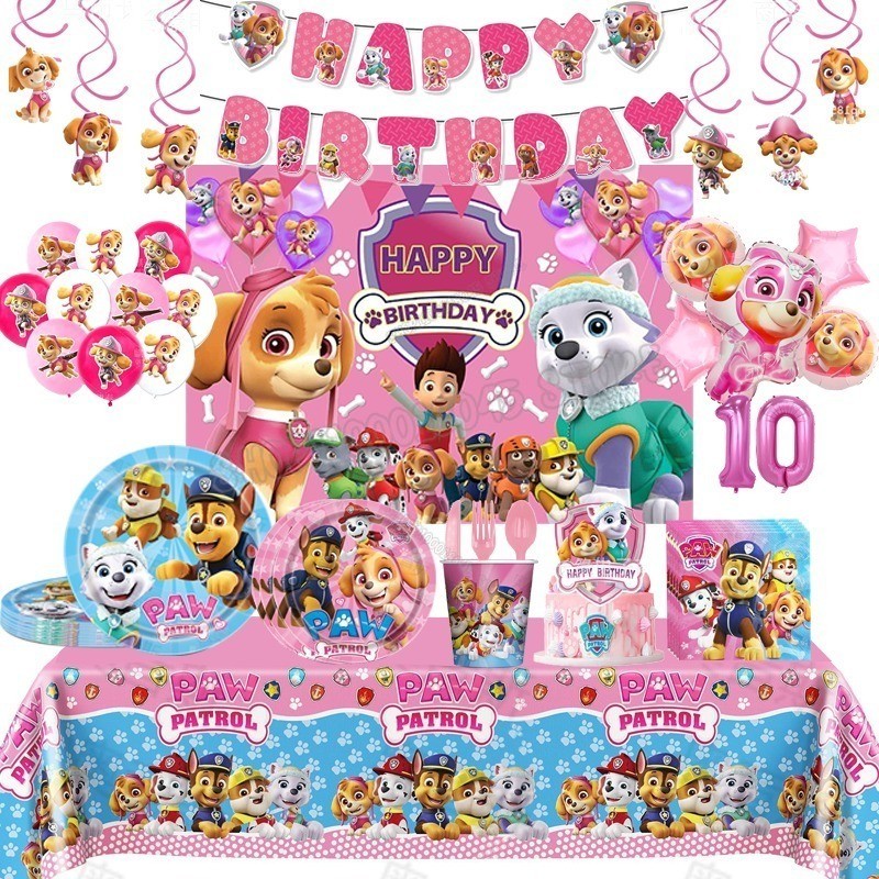 ใหม่ Paw Patrol ป้ายแบนเนอร์ ลายการ์ตูนอนิเมะ สําหรับตกแต่งเค้กวันเกิด ปาร์ตี้
