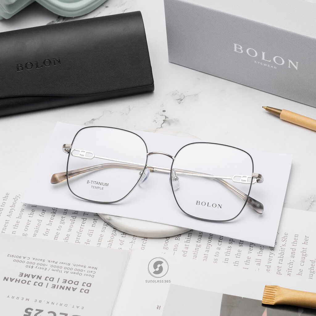 แว่นสายตา BOLON รุ่น BH7007 B15 Black / Silver โบลอน กรอบแว่น สายตาสั้น สายตายาว กรองแสง แท้  ส่งฟรี