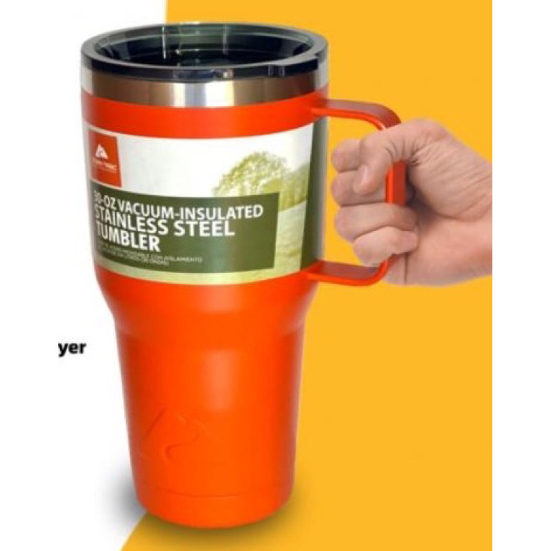 แก้วน้ำ แก้วเก็บความเย็น มีหูจับ มีฝาปิด สแตนเลส เก็บอุหภูมิ Ozark trail 30oz tumbler handle