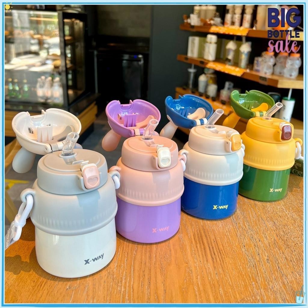 แก้วน้ำเย็น กระติกน้ำเด็ก กระบอกน้ำ 500ml แก้วเก็บความเย็น กระบอกน้ำ พร้อมสายสะพาย แก้วน้ำสแตนเลส XY