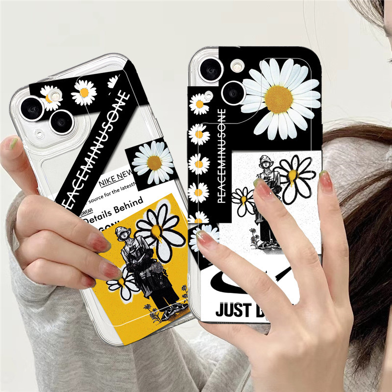 แฟชั่น G-Dragon Daisy Clear Case สําหรับ IPhone 16 15 14 13 12 11 Pro Max MINI X XS XR XSmax 7 7+ 8 8+ 6 6+ Plus SE2 SE3 ซิลิโคน DCTK