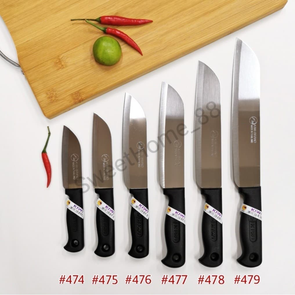 KIWI มีด มีดทำอาหาร หั่น สับ มีดทำครัว (No.474-479 ด้ามดำ)