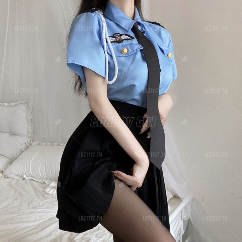 Plus size เสื้อผ้าสาวอวบ❤นอนไม่ได้นอน ชุดนอนเซ็กซี่สาวอวบ ไซส์ใหญ่ ชุดคอสเพลย์ Cosplay sexy ชุดตำรวจ ชุดแอร์โฮสเตส แขนสั้น ชุดยั่วผัว ,คนอ้วนใส่ได้