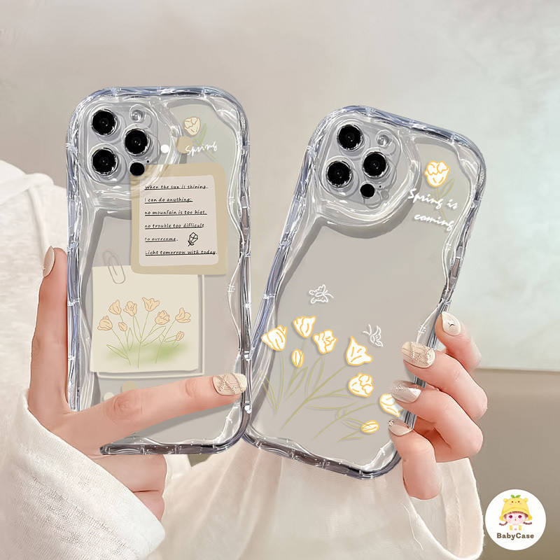 แฟชั่นฤดูร้อนซองดอกไม้ใสเคสสำหรับ iPhone 15 13 11 12 14 Pro Max XR 8 7 Plus XS X Max 13 12 mini