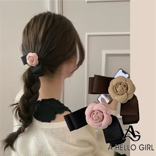 Hello GIRL Camellia กิ๊บติดผม ประดับโบว์ ด้านหลัง สไตล์อ่อนโยน สําหรับผู้หญิง 2024