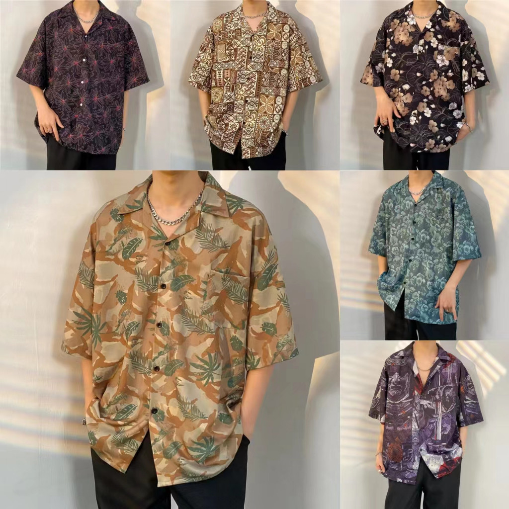 hawaii shirt เชิ้ตลายดอก เสื้อเชิ้ตผู้ชาย เสื้อฮาวาย รุ่น