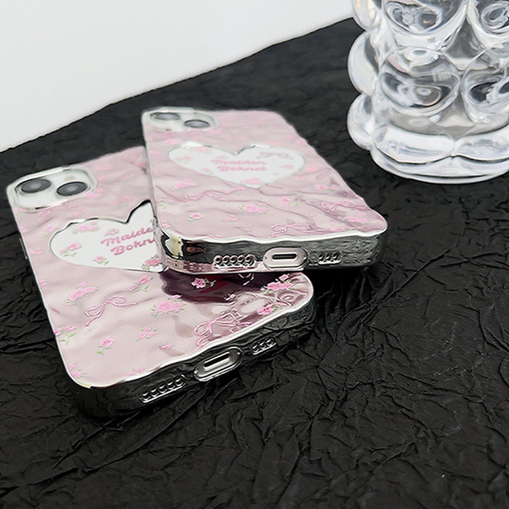 กรณีเข้ากันได้กับ iPhone 16 Pro Max11 12 13 14 15 สีชมพู Bowtie ดอกไม้รูปแบบ Soft TPU Anti-scratch กันกระแทกโทรศัพท์มือถือกรณี Dirt Resistance เปลือกป้องกัน