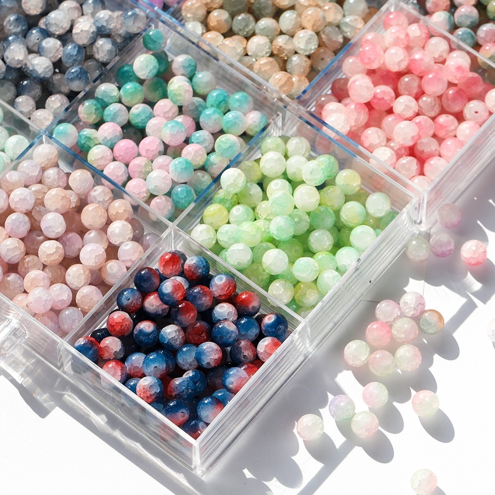 St. kunkka10- ลูกปัดหยกแก้ว หลากสี 10 มม. สําหรับทําสร้อยข้อมือ สร้อยคอ 50 ชิ้น
