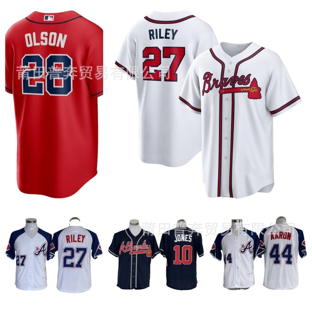 MLB Atlanta Braves Braves 99 STRIDER ชุดเบสบอลปัก 27 RILEY KCBC