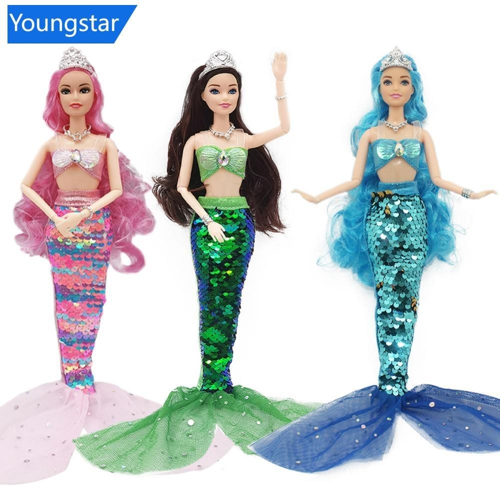 [ForeverYoung] ของเล่นเด็ก ตุ๊กตาบาร์บี้เจ้าหญิงนางเงือก 30 ซม. B5K1