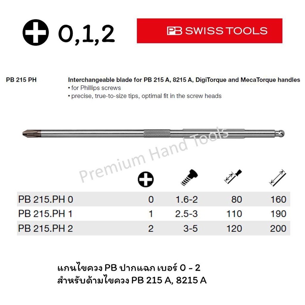 ไขควงแฉก PB Swiss Tools แกนไขควง PB ปากแฉก เบอร์ 1 รุ่น PB 215.PH 1