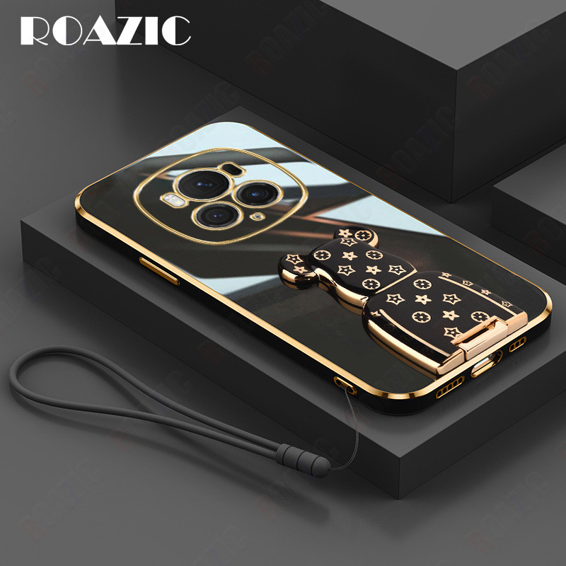 เคสโทรศัพท์มือถือ ซิลิโคนนิ่ม กันกระแทก ลายหมี พร้อมสายคล้อง สําหรับ Honor Magic 6 Pro XL01