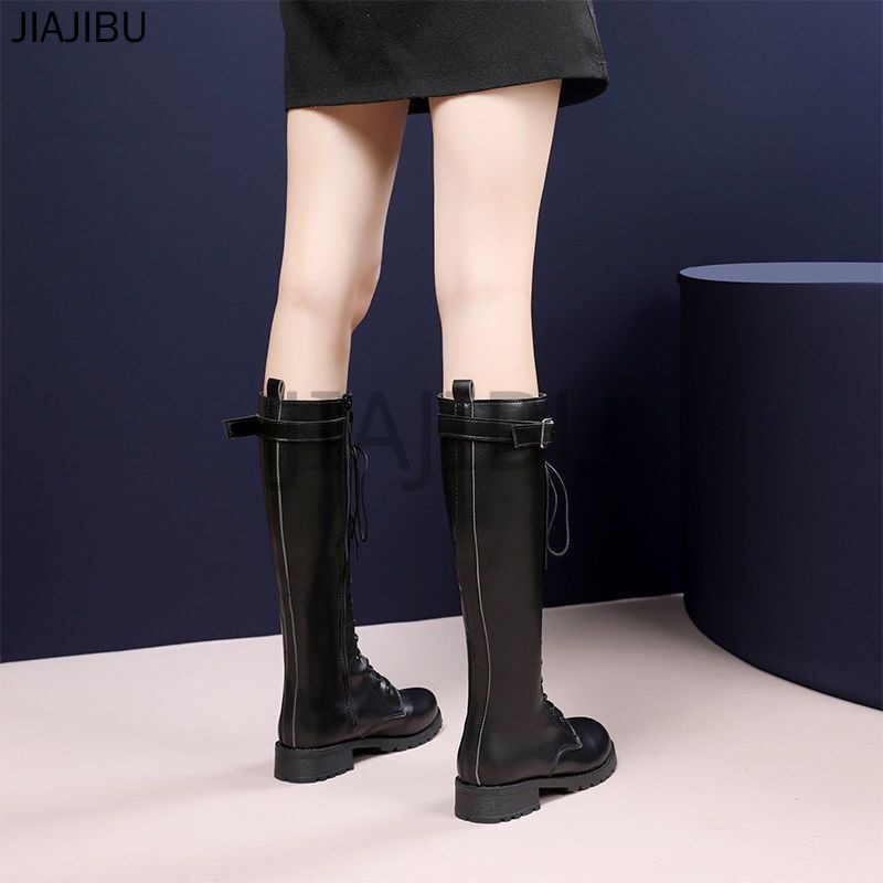 Size 35-43 Korean Fashion Platform Cowboy Boots Plus Size Women's Shoes Non-slip Thick Heel Long Boots 42 British Black Lace Up Knight Boots Retro Zipper Martin Boots High Boots 41 Korean Fashion Motorcycle Boots Cosplay Leather Boots Dance Boots