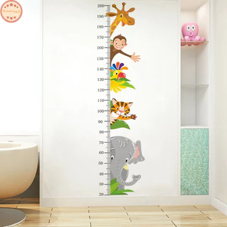 Home ใหม่ สติกเกอร์วัดส่วนสูง มีกาวในตัว ลายสัตว์ สําหรับตกแต่งผนังห้องเด็กอนุบาล TH
