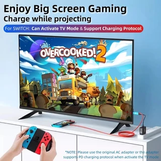 Switch Projection Cable อะแดปเตอร์ USB Type C เป็น HDMI สําหรับ Nintendo Switch 2 / 1/ OLED 100W PD พอร์ตชาร์จสําหรับแล็ปท็อปแท็บเล็ต MobilePhone SteamDeck