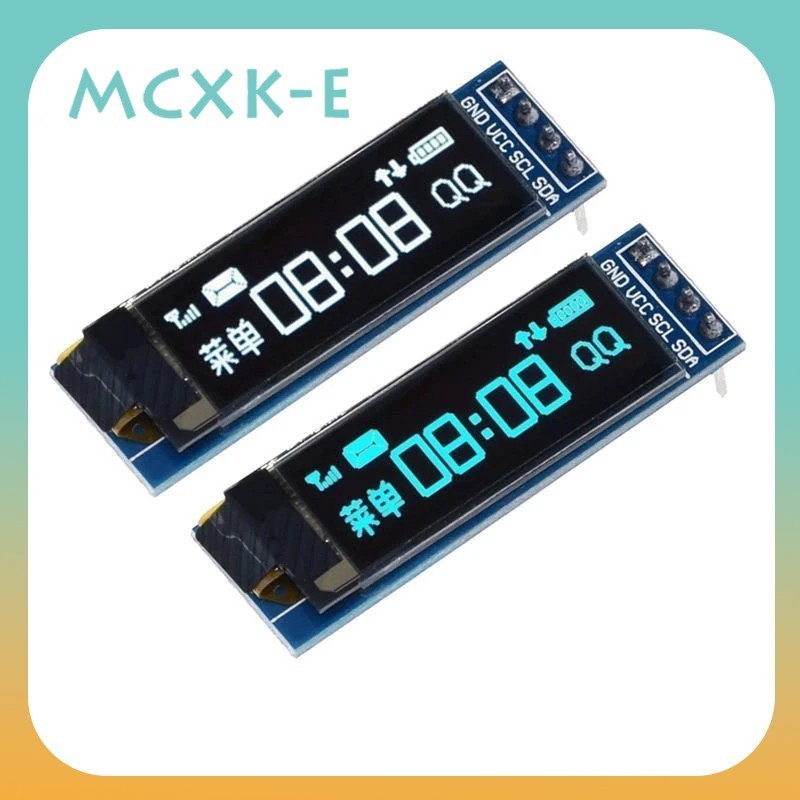 โมดูลจอแสดงผล LED 0.91 นิ้ว 128x32 I2C IIC OLED LCD สีขาว สีฟ้า สําหรับ Arduino Raspberry Pi 3b 4