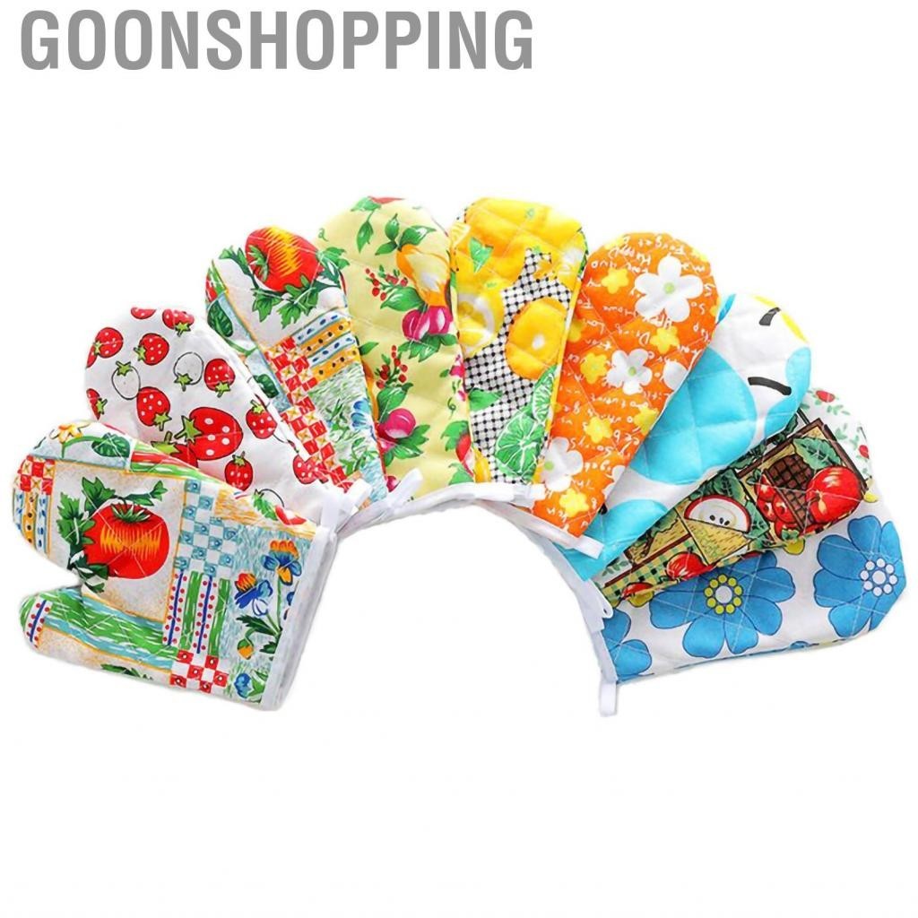 Goonshopping 1pcs Non-slip Oven Gloves Flower Pattern Cotton Kitchen Insulation Cooking Microwave Mitts for Random