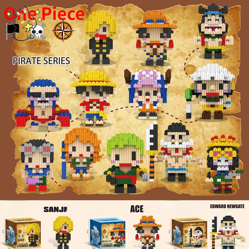 พร้อมส่ง บล็อกอาคาร ของเล่น One Piece Disney Sanrio Nintendo Pokemon 3D DIY อนุภาคขนาดเล็ก Micro Drill Block Cartoon Equipments ของเล่นปริศนาสำหรับเด็ก