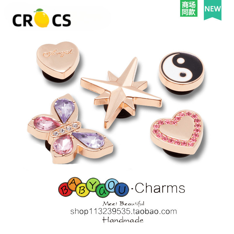 Crocs jibbitz ตัวติดรองเท้า crocs รูปผีเสื้อ ประดับเพชรคริสตัล สามมิติ อุปกรณ์เสริม สําหรับตกแต่งรองเท้า diy